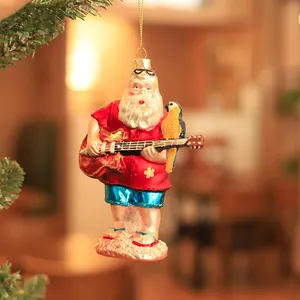 Fornitori di natale ornamento da appendere natalizio in vetro europeo lavorato a mano babbo natale per decorazioni per feste natalizie con albero di natale