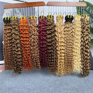 #350 <span class=keywords><strong>Orange</strong></span> gingembre couleur profonde bouclés cheveux brésiliens bruts 12A tissage naturel non traité cuticule alignée faisceaux de cheveux humains bouclés - Product Image 6