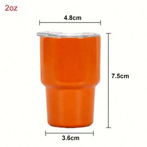 Verre à shot mini personnalisé avec logo, 2oz 3oz, couleur personnalisée, en acier inoxydable 304, gobelet isotherme sous vide avec couvercles et pailles, style américain - Product Image 2