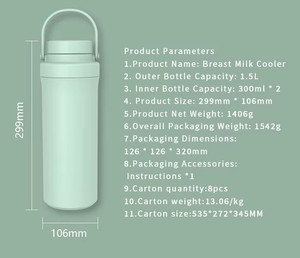 Taşınabilir büyük kapasiteli BPA içermeyen anne sütü soğutucu açık seyahat ve gıda depolama temel özellikler - Product Image 3