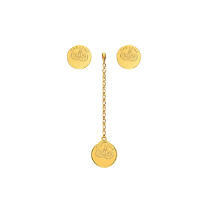 Orecchini a perno con ciondolo a forma di Ariete dello zodiaco dorato, con catena, 12 mm, in acciaio 12 - Product Image 2