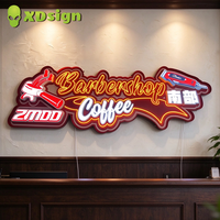 Enseigne lumineuse 3D personnalisée monocolore avec panneau arrière en acrylique, lettres en métal pour la décoration murale de bars, magasins et restaurants