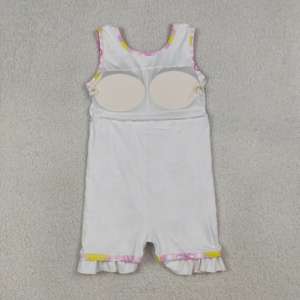 RTS Athletic Wear Robe-short d'été pour petites filles, motif à carreaux coloré citron, avec nœuds, bord festonné, avec short intégré, pour le jeu, le tennis et le yoga - Product Image 4
