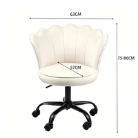 Chaise de bureau ergonomique pivotante en velours moderne avec rembourrage doux personnalisé, design en forme de pétale, chaise de jeu, directement de l'usine