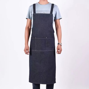 Tablier de cuisine professionnel en jean pour femme 2025 OEM, réglable, avec logo personnalisé, pour chef <span class=keywords><strong>cuisinier</strong></span> - Product Image 3