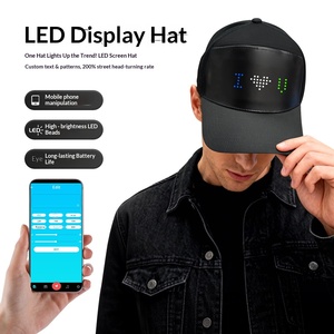Gorra de Béisbol Impermeable con Pantalla <span class=keywords><strong>LED</strong></span> Controlada por Aplicación, Bluetooth, PU, para Eventos de Catering y Team Building - Product Image 2