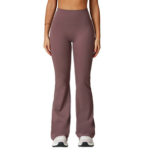 Pantalon de sport évasé taille haute pour femme Disko Sport, en tissu à mémoire de forme, respirant, pour yoga, fitness, course à pied et activités sportives en extérieur - Product Image 3