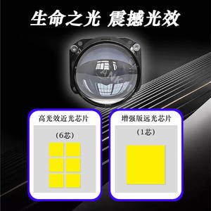 Faros LED de Proyector Bi-Xenón FANKAl de 55W, Alta Potencia, Copas de Lámpara Dobles de 2.5 Pulgadas, Universales H4/H7, Luz Alta/Baja Integrada - Product Image 2