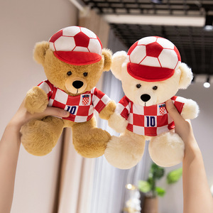 Set de Peluches de Fútbol, Osito de Club de Fútbol Personalizable, Peluche Corto y Relleno de Algodón PP, Regalo para Niños, Venta al Por Mayor - Product Image 4