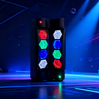 UNOXINE Projecteur à tête mobile LED Spider Beam RGBW 8*3W de haute qualité DMX512 IP20 Blanc chaud pour KTV et performances DJ