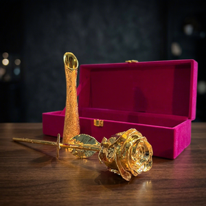 Caja de Regalo Premium con Rosa Real Chapada en Oro de 24K, Hecha a Mano, Elegante y Romántica, de Larga Duración, para el Día de la Madre - Product Image 3
