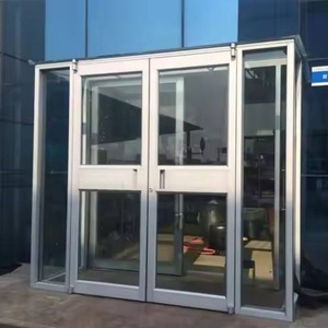 Porte à battants en alliage <span class=keywords><strong>d</strong></span>'aluminium commercial, verre anti-corrosion, finition peinte en <span class=keywords><strong>poudre</strong></span>, installation facile pour les devantures de magasins de vente au <span class=keywords><strong>d</strong></span>étail - Product Image 2