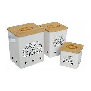 Potato Onion Garlic storage Canister Sets for Kitchen Counter Storage Set for Potato Onion Garlic Kitchen Storage Bin Jars Pots