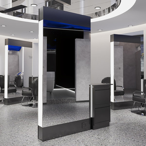 Estación <span class=keywords><strong>de</strong></span> espejo <span class=keywords><strong>de</strong></span> doble cara cuadrada decorativa sin marco para salón <span class=keywords><strong>de</strong></span> belleza, barbería - Product Image 1