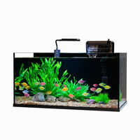 Ensemble d'aquarium écologique ultra-blanc pour bureau, vente en gros, directement de l'usine, aquarium intégré avec filtre et LED pour commande en gros