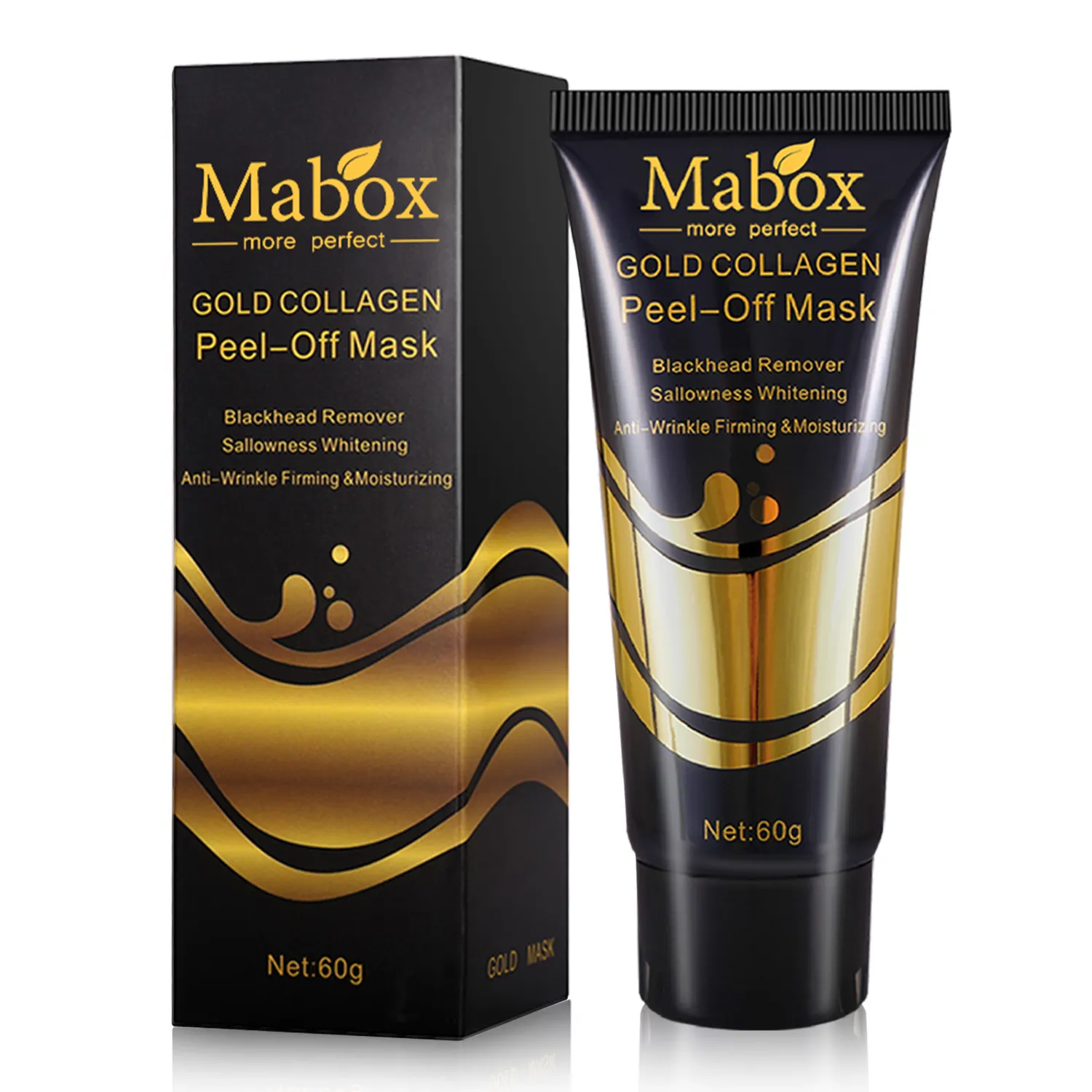 Mabox Anti Aging Anti Kerut Perawatan Wajah Pori Minimizer Jerawat Bekas Luka Komedo Remover Emas 24K Wajah Wajah Masker 60G