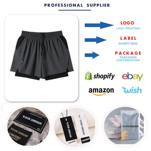 กางเกงขาสั้นออกกำลังกายขายส่งสำหรับฤดูร้อน ผ้าไนลอน 90% สแปนเด็กซ์ 10% มีกระเป๋าซิป ผ้าตาข่ายระบายอากาศ กางเกงจ็อกเกอร์ขาสั้น - Product Image 2