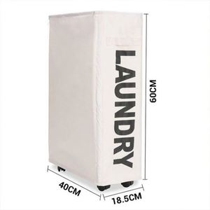Heavy Duty Foldable <b>Laundry</b> Hamper <b>Basket</b> Bin Household Storage with Wheels for Clothing Felt and PC Material - Product Image 6