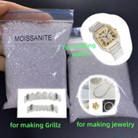 Diamants Moissanite en Gros, Couleur D, Haute Qualité, Taille Complète, Forme 8 Cœurs 8 Flèches, 0.7mm-2.9mm, Pierre Moissanite