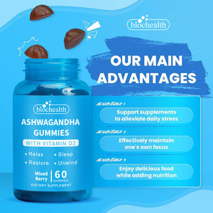 メーカー自社ブランドAshwagandha Gummiesビタミン<span class=keywords><strong>D</strong></span>サプリメントシーモス & ブラックシードオイルフォーミュラ、ストレスリリーフ & スリープエイド - Product Image 2