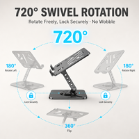 Support universel pour tablette et ordinateur portable, en aluminium, réglable, pliable, stable, pour le bureau à domicile et le dessin