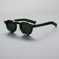 Monture de lunettes de vue rondes rétro tendance, polarisées, avec logo personnalisé, lunettes de créateur haut de gamme pour hommes, montures en acétate, vente en gros
