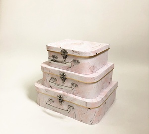 Caja para <span class=keywords><strong>arreglos</strong></span> florales al por mayor, paquete de 3 Cajas de Regalo de cartón para regalo, Juego de 3 <span class=keywords><strong>maletas</strong></span> de presentación rígidas, caja de regalo de almacenamiento - Product Image 4