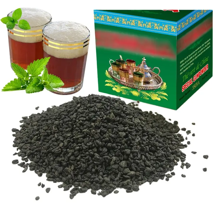 चीन हरी चाय 3505AAA बारूद चाय सबसे अच्छा गुणवत्ता मोरक्को बाजार के लिए