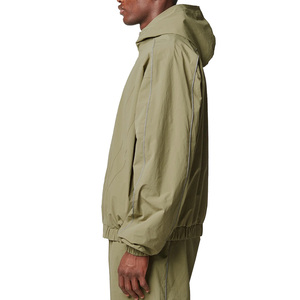 Veste coupe-vent unisexe Healy à séchage rapide avec bande réfléchissante unique, fermeture éclair, style rétro léger, survêtement de sport - Product Image 2