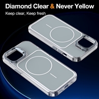 Coque de téléphone magnétique transparente anti-jaunissement avec béquille pour appareil photo, protection intégrale antichoc 360° pour iPhone 13
