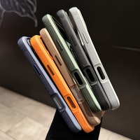 Coque de téléphone magnétique mate à chargement sans fil avec support anneau pour iPhone 17 16 15 Pro Max