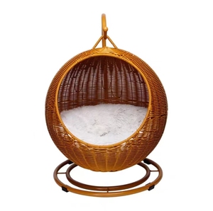 Litière pour chat en rotin de luxe, panier suspendu rafraîchissant pour animaux, coussin pour chien fait main, berceau pour animaux, toutes saisons - Product Image 6