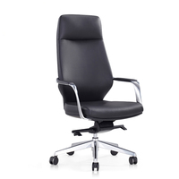 Chaise de bureau pivotante en cuir, mobilier moderne pivotante, style complet, marron ou noir, pour bureau