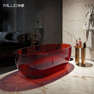 MILUO Freistehende Italienische Badewanne aus Acryl, Große Mineralguss-Badewanne, Farbige durchscheinende Harz-Badewanne im Hotel-Stil - Product Image 3