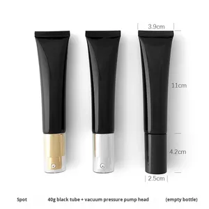 Flacone Vuoto Ricaricabile con Pompa a Vuoto Elettrochimica in Plastica, Tubo Morbido Cosmetico Bianco e Nero da 30/40ml - Product Image 2