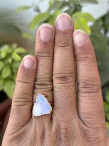 925 Sterling Silver Handmade Raw Moonstone <b>Ring</b> Sterling Silver Birthstone Jewelry Gift for Her - Product Image 6
