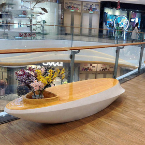 ที่นั่งริมสระน้ำต้นไม้ไฟเบอร์กลาสกลางแจ้งสินค้าออกใหม่ประติมากรรมม้านั่งว่างห้างสรรพสินค้าสั่งทำพิเศษเก้าอี้สำหรับพักผ่อนในสวน - Product Image 3