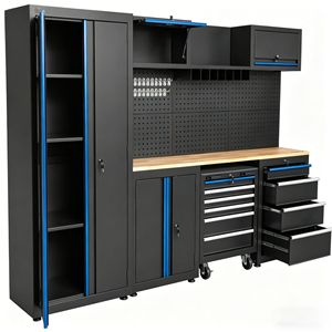 Gabinete de Herramientas Modular Combinado para Taller/Garaje, Banco de Trabajo, Estación de Trabajo, 12 Cajones, Capacidad de Carga de 200 kg, Embalaje en Cartón - Product Image 1