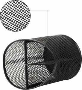 Mesh Pencil Holder <b>Pen</b> Cup for Desk Round Black <b>Pen</b> Holder Desktop <b>Pen</b> Organizer 3 Compartments Pencil Organizer Desk Organizer - Product Image 4