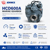 Boîte de vitesses marine hélicoïdale Advance HCD600A 1380HP 2100RPM, réducteur robuste pour bateau, rapport 4.18-5.71, en acier inoxydable, pour remorqueurs et bateaux de pêche