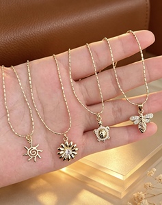 <b>Chain</b> Geometric Animal Floral Sun Charm Jewelry Gold Plated Brass Fashion Jewelry Design Pendant Necklace - Product Image 4