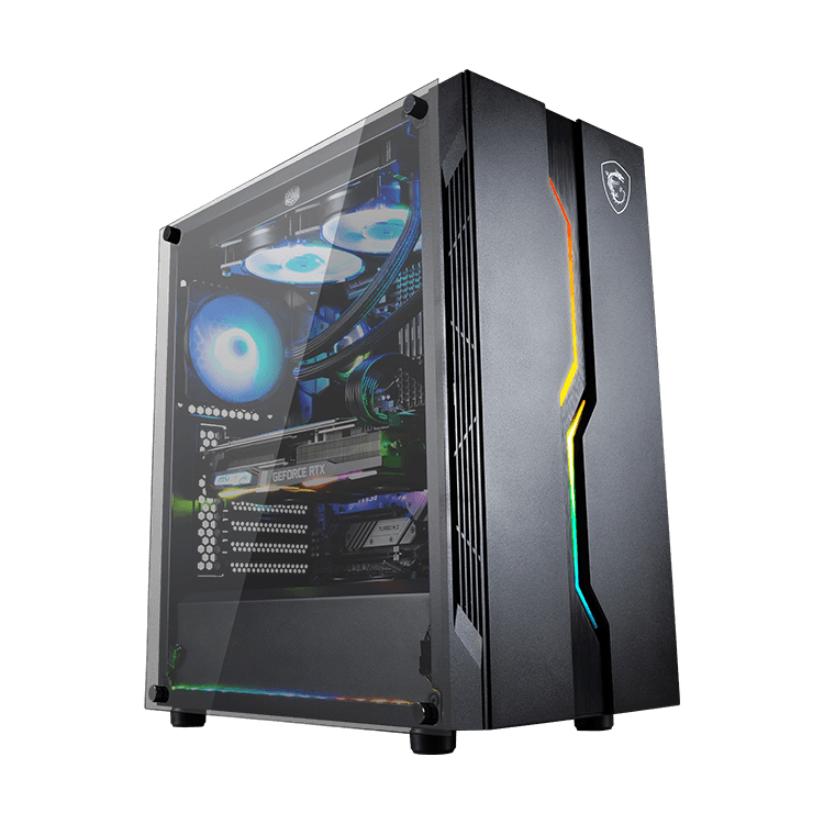 MSI MAG Vampiric 010X Mid Tower Gaming PC Case - ARGB Fan, Mystic