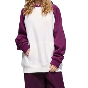 Felpe con cappuccio da studente con stampa a sbuffo personalizzato manica Raglan due colori felpe con cappuccio e felpe da uomo - Product Image 3
