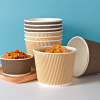Bols en papier kraft blanc biodégradables et recyclables avec couvercles en PP pour salades, collations, pains, plats à emporter – Tailles personnalisables