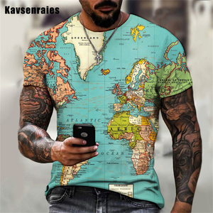 T-shirt unisexe avec imprimé drôle pour homme et femme, haut unisexe avec impression en 3D, inspirée des cartes <span class=keywords><strong>du</strong></span> <span class=keywords><strong>monde</strong></span>, mode <span class=keywords><strong>2022</strong></span>, OEM et ODM - Product Image 2