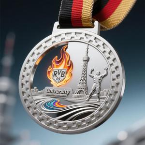 На заказ 3D яркий цвет объемный заказ колледж цинковый сплав спортивная медаль Студенческая активная награда кампус Чемпионат сувенирная медаль - Product Image 2