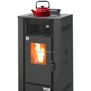 Estufa de Pellets de Acero de Diseño Moderno con Control Remoto, Independiente, Ecológica, Duradera, Potencia de Calefacción de 19.5KW, Tanque de Combustible de 20kg, para Baño - Product Image 1