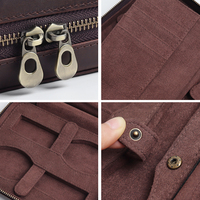 Boîtes de montre portables Crazy Horse boîte de rangement en cuir pour montres carte de crédit luxe personnalisé voyage carte Holer étui pour hommes