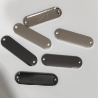 Étiquette vierge Kunshuo en alliage de zinc métallique doré, 3,5 x 1 cm, pour logo laser, nom de marque, turban, vêtements, chapeau, hijab