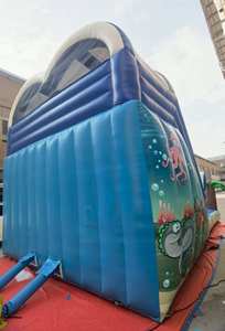 Tobogán Acuático Inflable Comercial de PVC con Palmera y Piscina, Tobogán Tropical - Product Image 3